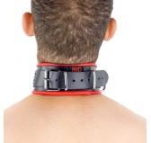 Collier en cuir avec 3 Anneaux D Rouge Collier en cuir avec 3 Anneaux D Rouge