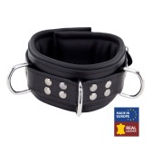 Collier rembourré en cuir avec Anneaux D Noir Collier rembourré en cuir avec Anneaux D Noir
