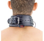 Collier rembourré en cuir avec Anneaux D Noir Collier rembourré en cuir avec Anneaux D Noir