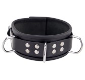 Collier en cuir 3 anneaux D Noir Collier en cuir 3 anneaux D Noir