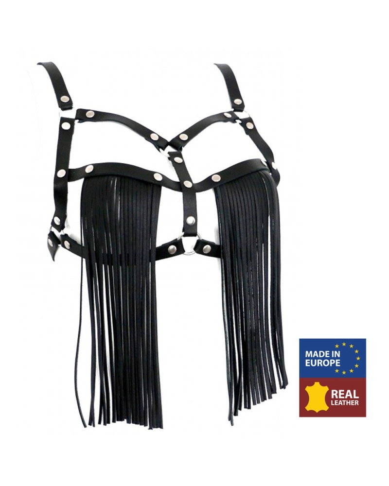 Soutien-Gorge en cuir avec franges