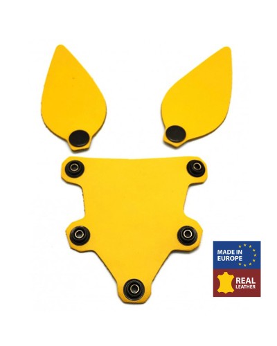 PUPPY SET OREILLES ET LANGUE EN CUIR JAUNE