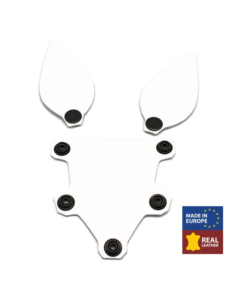 PUPPY SET OREILLES ET LANGUE EN CUIR BLANC