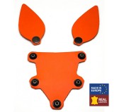 PUPPY SET OREILLES ET LANGUE EN CUIR ORANGE