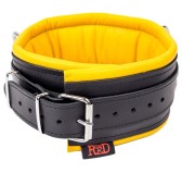 Collier rembourré en cuir 3 Anneaux D Jaune Collier rembourré en cuir 3 Anneaux D Jaune