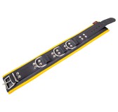 Collier rembourré en cuir 3 Anneaux D Jaune Collier rembourré en cuir 3 Anneaux D Jaune