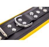 Menottes en cuir rembourrées Noir-Jaune Menottes en cuir rembourrées Noir-Jaune