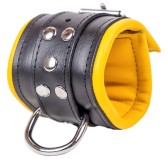Menottes en cuir rembourrées Noir-Jaune Menottes en cuir rembourrées Noir-Jaune