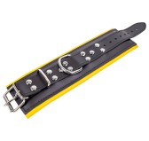 Menottes en cuir rembourrées Noir-Jaune Menottes en cuir rembourrées Noir-Jaune