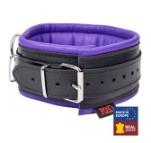 Collier rembourré en cuir 3 Anneaux D Violet Collier rembourré en cuir 3 Anneaux D Violet