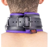 Collier rembourré en cuir 3 Anneaux D Violet Collier rembourré en cuir 3 Anneaux D Violet