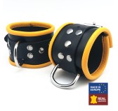 Menottes en cuir pour Poignets Noir-Jaune Menottes en cuir pour Poignets Noir-Jaune