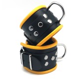 Menottes en cuir pour Poignets Noir-Jaune Menottes en cuir pour Poignets Noir-Jaune