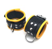 Menottes en cuir pour Poignets Noir-Jaune Menottes en cuir pour Poignets Noir-Jaune