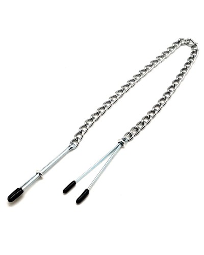 Pinces à seins plates métalliques avec chaine