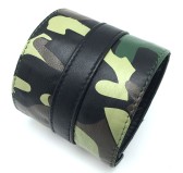 Poignet bracelet de force en cuir - Camouflage -  avec zip 