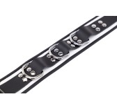 Collier en cuir 3 Anneaux D Blanc-Noir Collier en cuir 3 Anneaux D Blanc-Noir