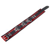 Collier en cuir 3 Anneaux D Rouge-Noir Collier en cuir 3 Anneaux D Rouge-Noir