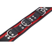 Collier en cuir 3 Anneaux D Rouge-Noir Collier en cuir 3 Anneaux D Rouge-Noir