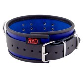 Collier en cuir - 3 anneaux D - Bleu/Noir Collier en cuir - 3 anneaux D - Bleu/Noir
