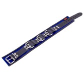 Collier en cuir - 3 anneaux D - Bleu/Noir Collier en cuir - 3 anneaux D - Bleu/Noir