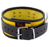 Collier en cuir 3 Anneaux D Jaune-Noir Collier en cuir 3 Anneaux D Jaune-Noir