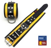 Menottes en cuir Jaune-Noir Menottes en cuir Jaune-Noir