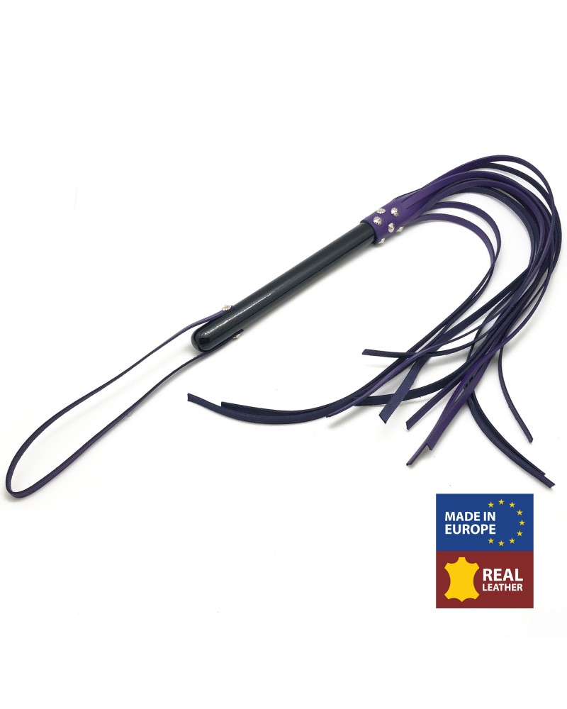 MARTINET BRINS EN CUIR VIOLET - 78cm - MANCHE EN BOIS