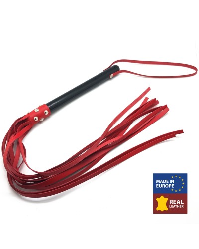 MARTINET BRINS EN CUIR ROUGE - 78cm - MANCHE EN BOIS