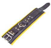 Menottes en cuir rembourrées pour Chevilles Noir-Jaune Menottes en cuir rembourrées pour Chevilles Noir-Jaune