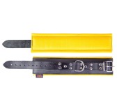 Menottes en cuir rembourrées pour Chevilles Noir-Jaune Menottes en cuir rembourrées pour Chevilles Noir-Jaune