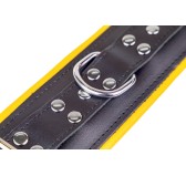 Menottes en cuir rembourrées pour Chevilles Noir-Jaune Menottes en cuir rembourrées pour Chevilles Noir-Jaune