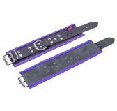 Menottes en cuir pour Poignets Noir-Violet Menottes en cuir pour Poignets Noir-Violet