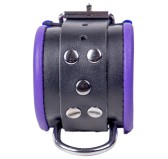 Menottes en cuir pour Poignets Noir-Violet Menottes en cuir pour Poignets Noir-Violet
