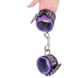 Menottes en cuir pour Poignets Noir-Violet Menottes en cuir pour Poignets Noir-Violet