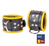 Menottes en cuir pour Chevilles Noir-Jaune Menottes en cuir pour Chevilles Noir-Jaune