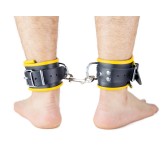 Menottes en cuir pour Chevilles Noir-Jaune Menottes en cuir pour Chevilles Noir-Jaune