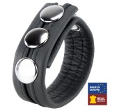 Cockring en cuir 3 Pressions Noir Cockring en cuir 3 Pressions Noir
