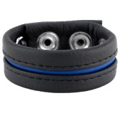 Cockring en cuir 3 Pressions Noir-Bleu Cockring en cuir 3 Pressions Noir-Bleu
