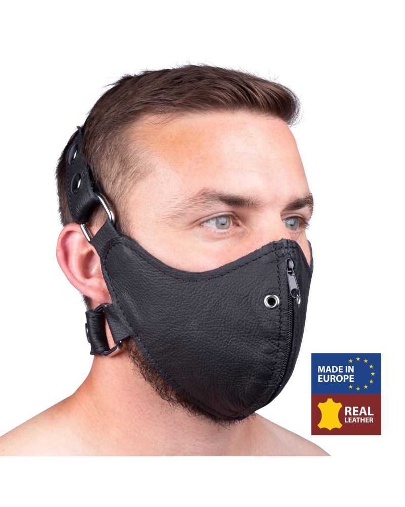 Masque en cuir avec Zip