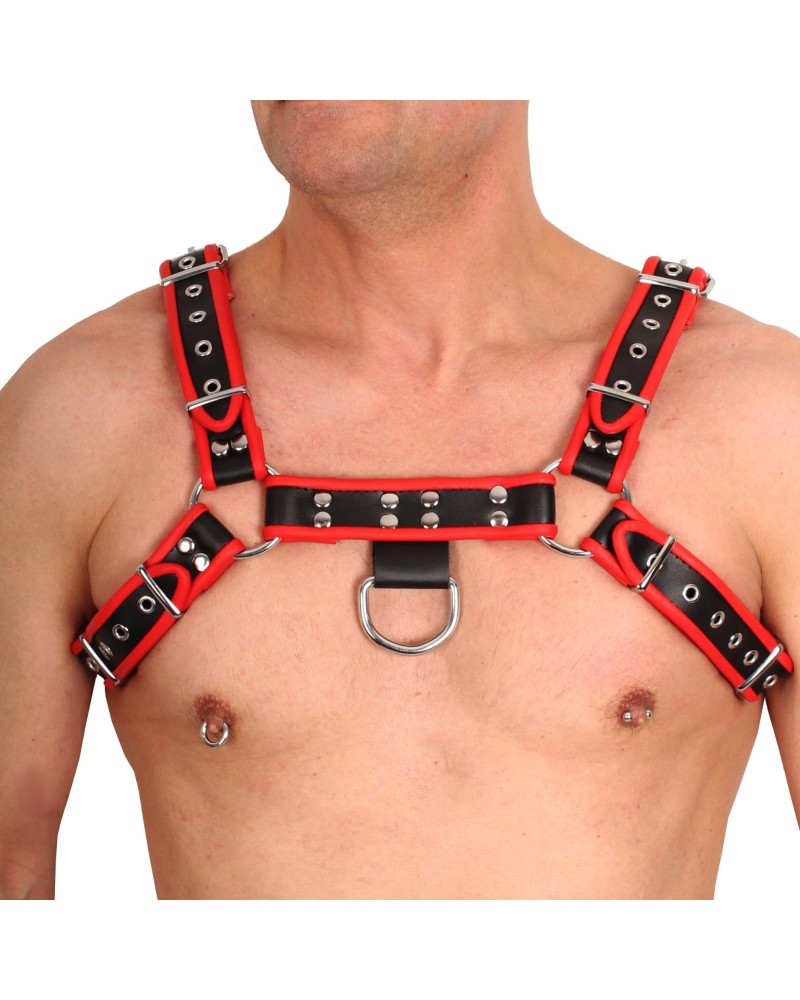 Harnais en Cuir Noir-Rouge Harnais en Cuir Noir-Rouge
