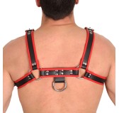 Harnais en Cuir Noir-Rouge Harnais en Cuir Noir-Rouge