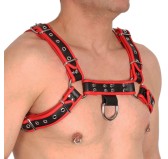 Harnais en Cuir Noir-Rouge Harnais en Cuir Noir-Rouge