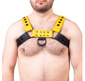 Harnais en cuir Snap Noir-Jaune Harnais en cuir Snap Noir-Jaune