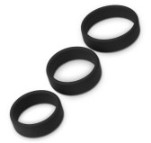 Pack de 3 cockrings silicone SiliRing Noirs