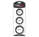 Pack de 3 cockrings silicone SiliRing Noirs