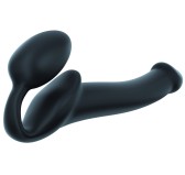 Gode + plug STRAP-ON-ME Bendable M 16 x 4 cm Noir