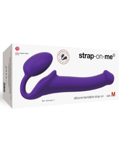 Gode + plug STRAP-ON-ME Bendable M 16 x 4 cm Violet