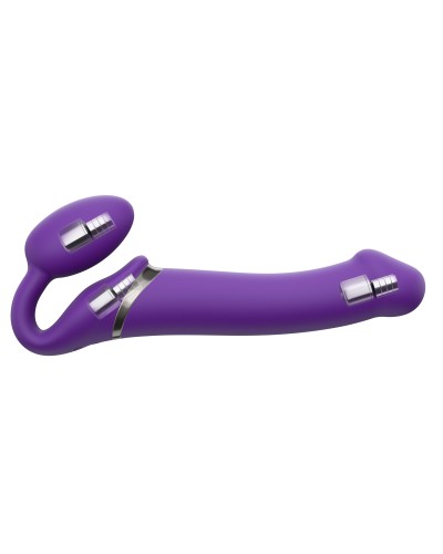 Gode vibrant Strap-On 3 Moteurs L 16 x 3.7 cm Violet