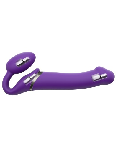 Gode vibrant STRAP-ON 3 Moteurs M 16 x 3.5 cm Violet